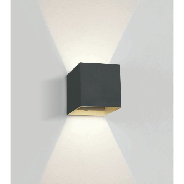 ONE Light Outdoor Wall Dark Lights - applique murale extérieure - 11,1 x 9,5 x 11 cm - 2 x 3W LED inclus - IP54 - anthracite