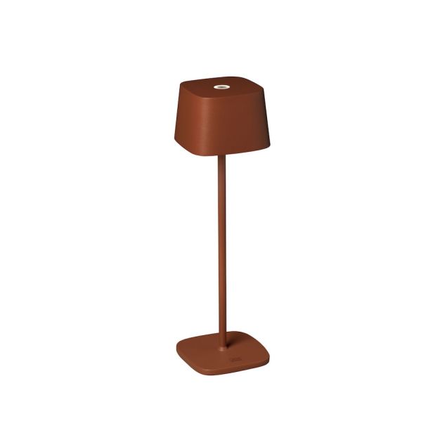 Konstsmide Capri - lampe de table d'extérieur - 10 x 10 x 36 cm - 2,2W dim to warm LED inclus - rechargeable - IP54 - terracotta