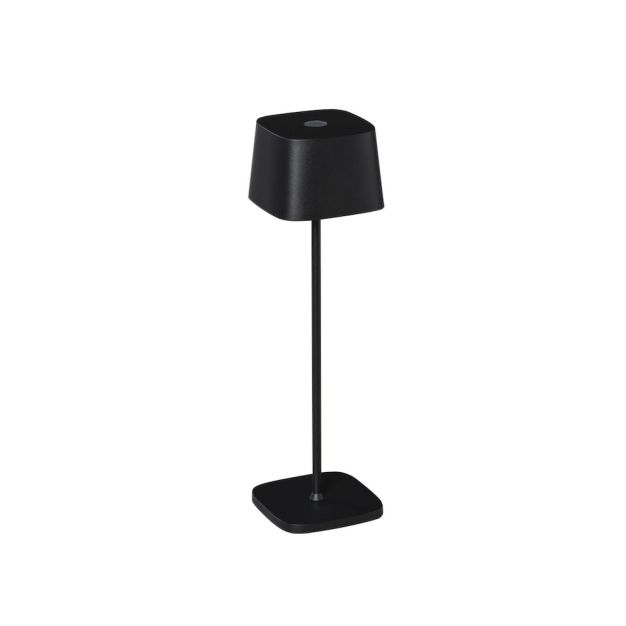 Konstsmide Capri - lampe de table extérieure sans fil avec station de charge - Ø 10 x 36 cm - 2,2W LED dimmable inclus - IP54 - noir