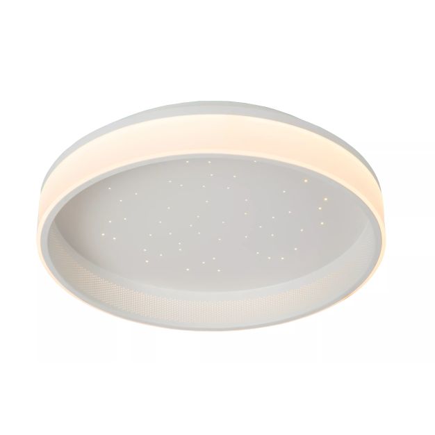 Lucide Estreja - plafonnier avec télécommande - Ø 40 x 9 cm - 40W + 10W LED inclus - blanc