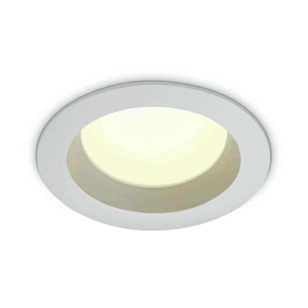 ONE Light Salle de bain Downlights - spot encastré - Ø 110 mm, Ø 95 mm encastré - 13W LED inclus - IP54 - blanc - couleur de lumière blanc chaud