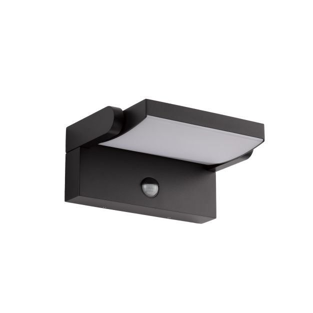 Nova Luce Gerber - applique murale d’extérieur avec détecteur - 21 x 16,5 x 10 cm - LED 20W incluse - IP54 - noir