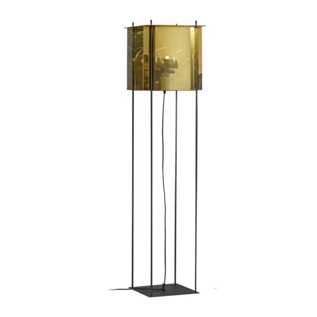 ETH Cube - lampadaire - 30 x 30 x 130 cm - noir et or/argent