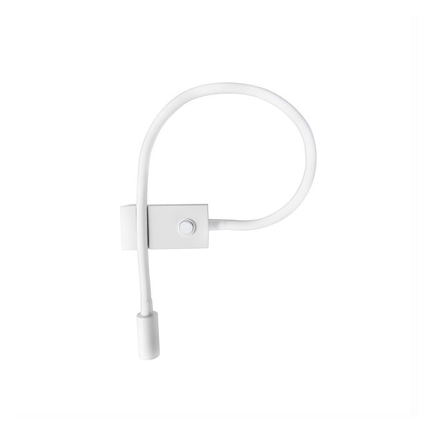Nova Luce Geneva - applique murale avec interrupteur - 22,3 x 4,8 x 26,7 cm - 3W LED inclus - blanc