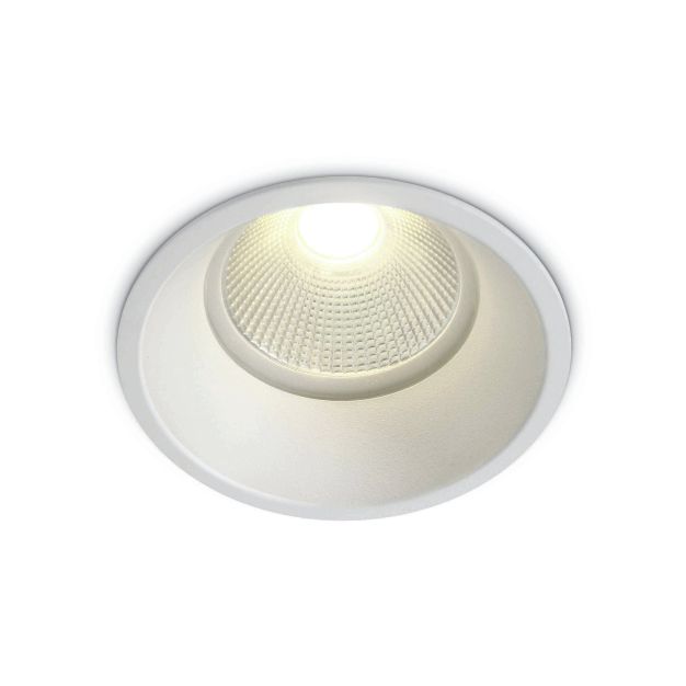 ONE Light COB Dark Light Range - spot à encastrer - Ø 82 mm, Ø 75 mm encastré - 12W LED inclus - IP44 - blanc - couleur de lumière blanc extra chaud