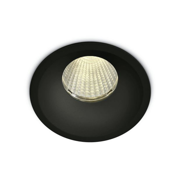 ONE Light COB Dark Light Range - spot encastré - Ø 82 mm, Ø 75 mm encastré - 12W LED inclus - IP44 - noir