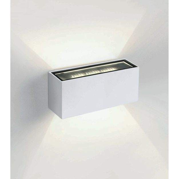 ONE Light Outdoor Wall Up & Down Lights - applique murale extérieure - 18 x 7 x 6,5 cm - 2 x 6W LED inclus - IP54 - blanc