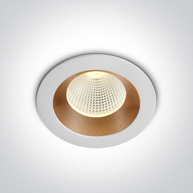 ONE Light - spot à encastrer - Ø 50 mm, Ø 44 mm encastré - 3W LED inclus - blanc et laiton