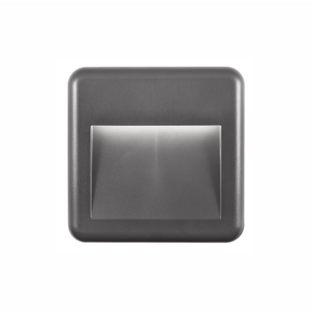 Nova Luce Pulsar - applique murale d'extérieur - 14 x 3 x 14 cm - 4W LED inclus - IP54 - gris foncé