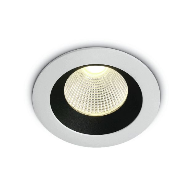 ONE Light Gamme Dark Light - spot à encastrer - Ø 85 mm, Ø 75 mm encastré - 12W LED dimmable inclus - IP65 - blanc - couleur de lumière blanc chaud