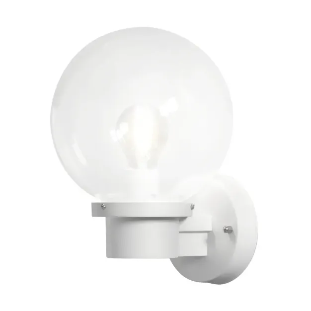 Konstsmide Nemi Up - lampe murale extérieure avec capteur - 20 x 27 x 29 cm - IP44 - blanc mat et transparent