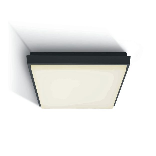 ONE Light Outdoor Slim LED - plafonnier extérieur - 23,8 x 23,8 x 4,6 cm - 25W LED inclus - IP54 - anthracite