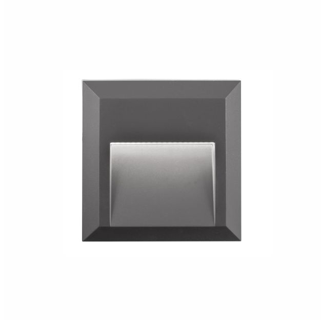 Nova Luce Pulsar - applique murale extérieure - 12 x 3 x 12 cm - 2W LED inclus - IP54 - gris foncé
