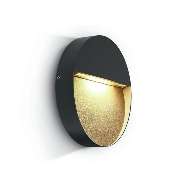 ONE Light Round Indoor/Outdoor Wall Dark Lights - applique murale extérieure - Ø 21,2 x 3,6 cm - 9W LED inclus - IP54 - anthracite