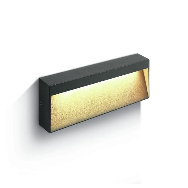ONE Light Square Indoor/Outdoor Wall Dark Lights - applique murale extérieure - 20 x 80 x 3,2 cm - 6W LED inclus - IP54 - anthracite