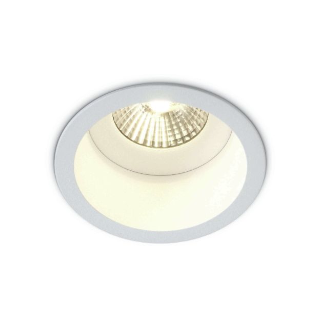 ONE Light COB Range - spot à encastrer - Ø 78 mm, Ø 75 mm à encastrer - 7W LED inclus - IP54 - blanc - couleur de lumière blanc chaud