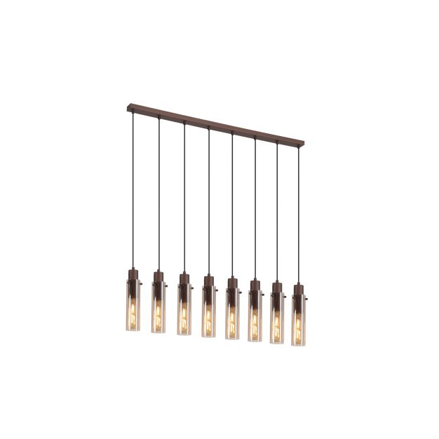 Searchlight Sweden II - lampe suspendue - 110 x 120 cm - moka et ambre