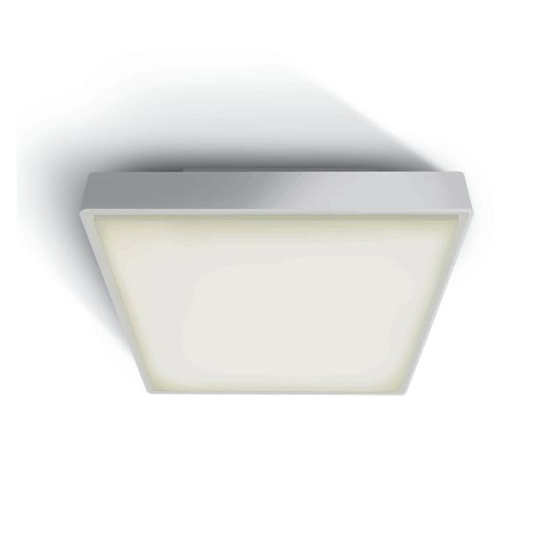 ONE Light E27 Plafo Outdoor Square - plafonnier d'extérieur - 29,5 x 29,5 x 10,5 cm - IP65 - blanc