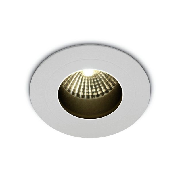 ONE Light Gamme Dark Light - spot à encastrer - Ø 70 mm, Ø 60 mm encastrable - 7W LED inclus - IP65 - blanc - couleur de lumière blanc chaud