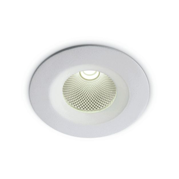 ONE Light COB Downlight Range - spot encastré - Ø 95 mm, Ø 75 mm encastré - 7W LED inclus - blanc - couleur de lumière blanc chaud