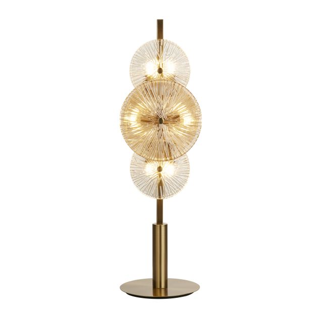 Searchlight Wagon - lampe à poser - Ø 20 x 66 cm - bronze, transparent et ambre