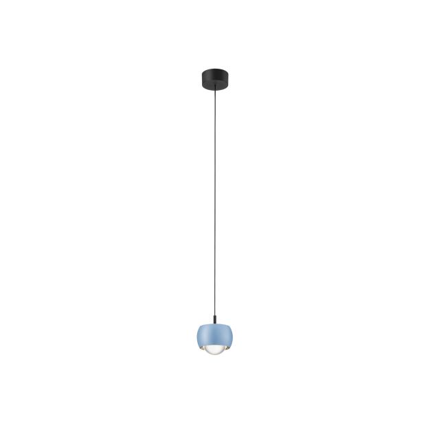 Nova Luce Conga - lampe suspendue - Ø 9,6 x 140 cm - 13W LED inclus - bleu clair