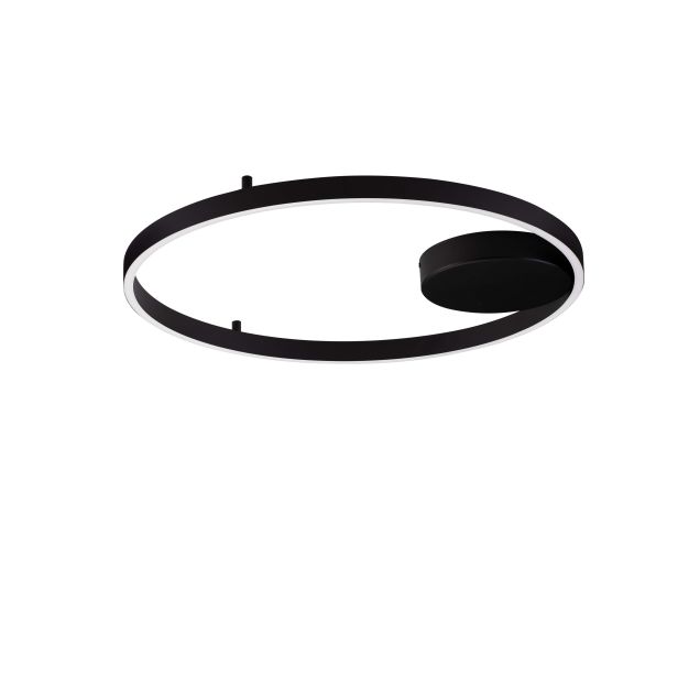 Nova Luce Hedra - plafonnier - Ø 60 x 5 cm - 60W dimmable LED inclus - noir sablé