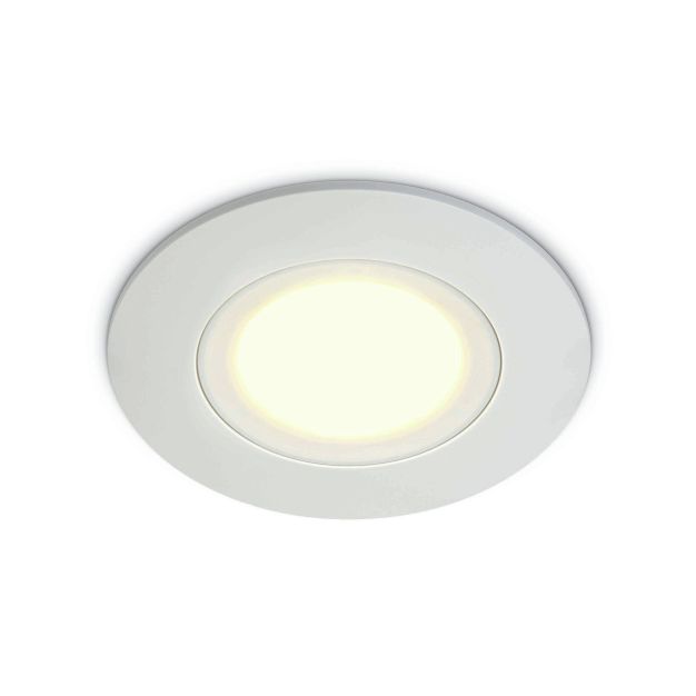 ONE Light Gamme Salle de Bains - spot encastré - Ø 85 mm, Ø 68 mm encastré - 6W LED inclus - IP65 - blanc - couleur de lumière blanc chaud