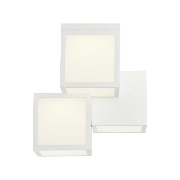 Brilliant Cubix - plafonnier - 30 x 30 x 32 cm - 25W LED inclus - blanc