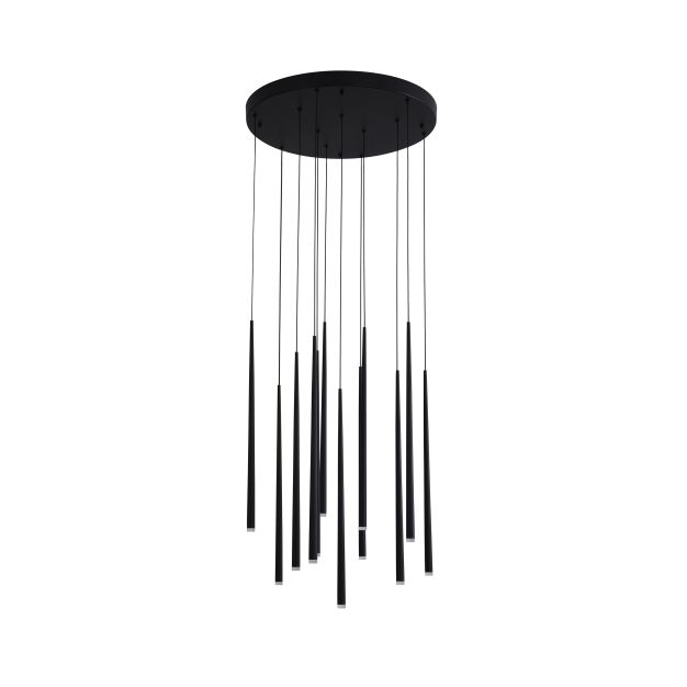 Nova Luce Giono - lampe suspendue - Ø 50 x 230 cm - 12 x 3W LED inclus - noir sable