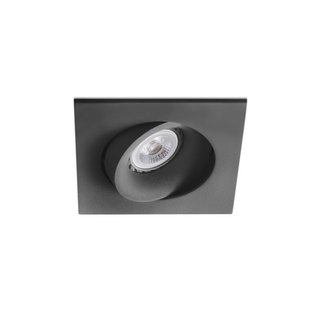 Faro Radon - spot encastrable - 92 x 92 mm, Ø 80 mm encastrable - noir mat