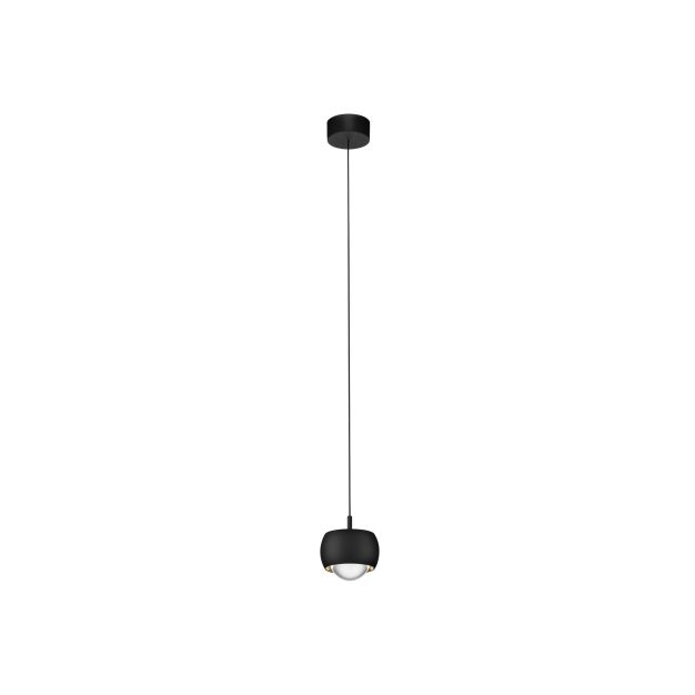 Nova Luce Conga - lampe suspendue - Ø 9,6 x 140 cm - 13W LED inclus - noir sablé