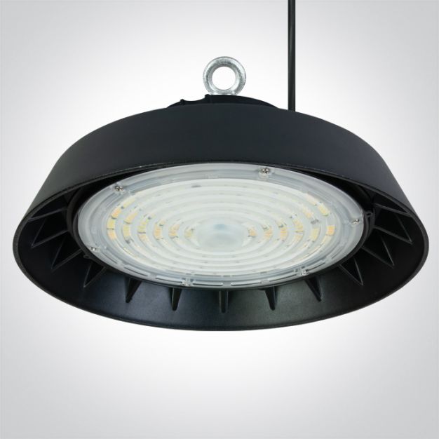ONE Light Industrial UFO Range Power - lampe suspendue - Ø 26 x 16,2 cm - 3 niveaux de gradation - 100W LED inclus - IP65 - noir