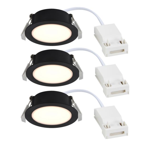 Nordlux Olea 3-Kit - spot encastré - Ø 85 mm, Ø 68 mm taille d'encastrement - 4,4W LED inclus - IP65 - noir