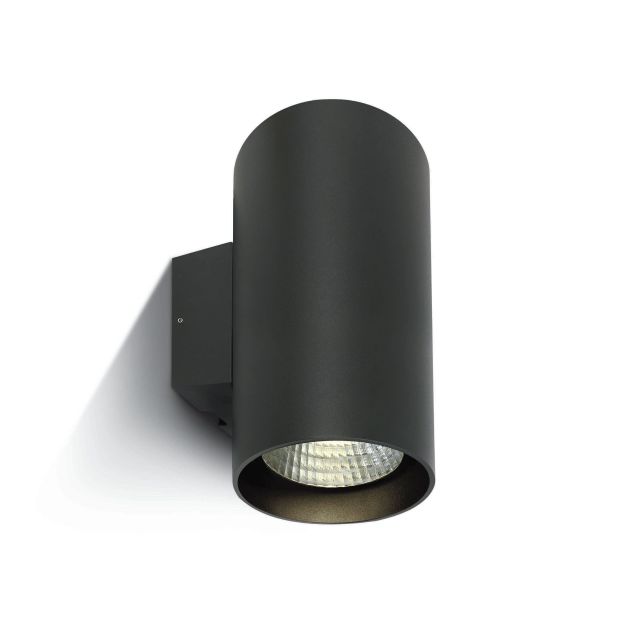 ONE Light Outdoor Wall Cylinders High Power - applique murale extérieure - 14 x 18 x 30 cm - 2 x 20W LED dimmable inclus - IP65 - anthracite - couleur de lumière blanche