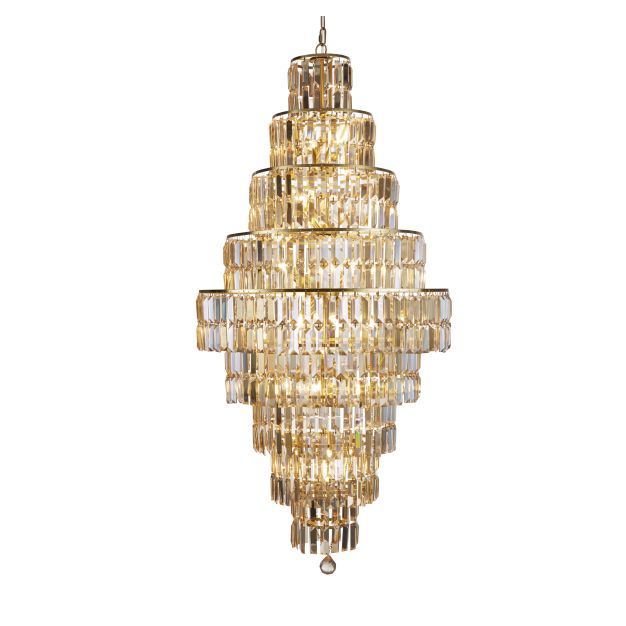 Searchlight Empire - lustre - Ø 60 x 200 cm - laiton satiné et champagne