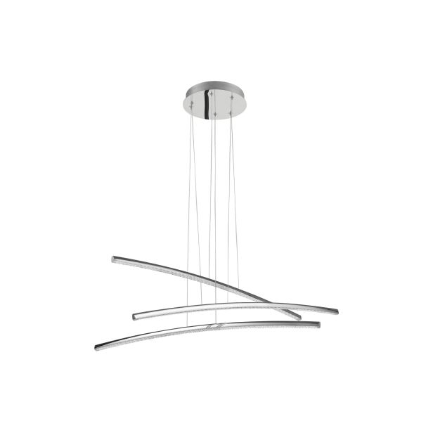 Nova Luce Seville - lampe suspendue - 90 x 120 cm - 38W LED inclus - chrome