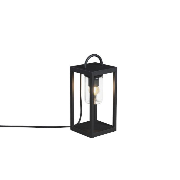 Konstsmide Bologna - lampe de table avec prise - 14 x 33 x 14 cm - IP44 - noir