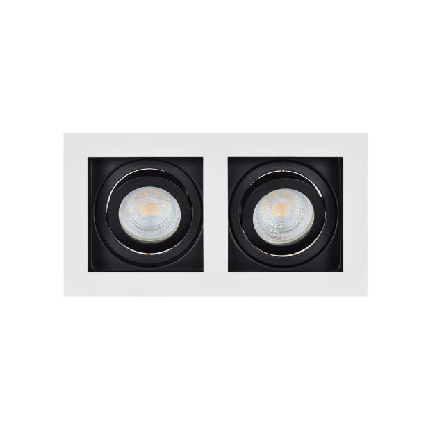 Projectlight Bloq 2 - spot encastré - 180 x 100 mm, 171 x 92 mm format encastré - blanc et noir