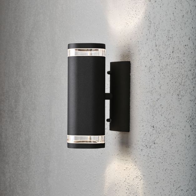 Konstsmide Modena Double - applique murale d'extérieur - 8,5 x 14,5 x 24 cm - IP44 - noir