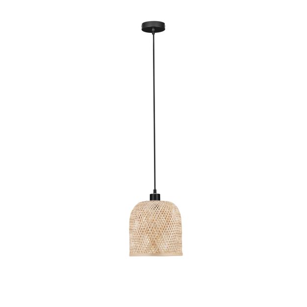 Nova Luce Intra - lampe suspendue - Ø 23 x 130 cm - bambou naturel et noir