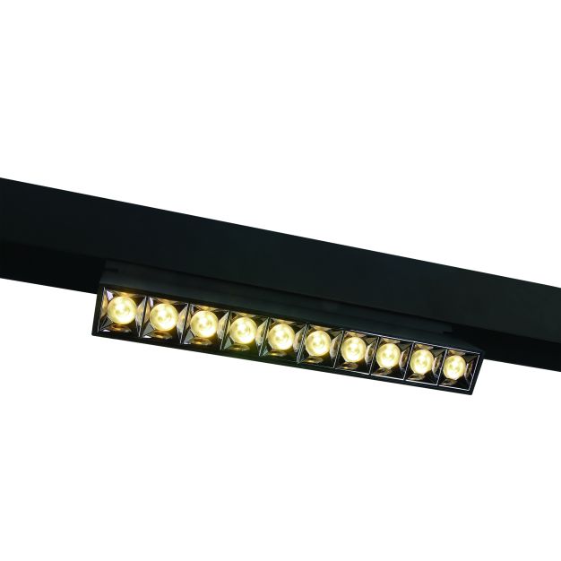 ONE Light système de rail magnétique - Spots linéaires réglables - spot de rail - 27 x 3,4 x 9,5 cm - 22W LED inclus - noir