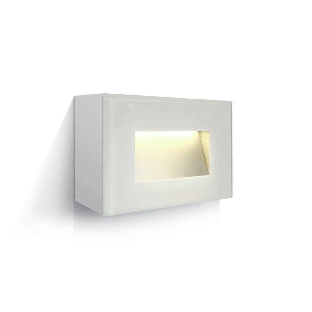 ONE Light Glass Face - applique murale extérieure - 12 x 5,5 x 8 cm - 4W LED inclus - IP65 - blanc