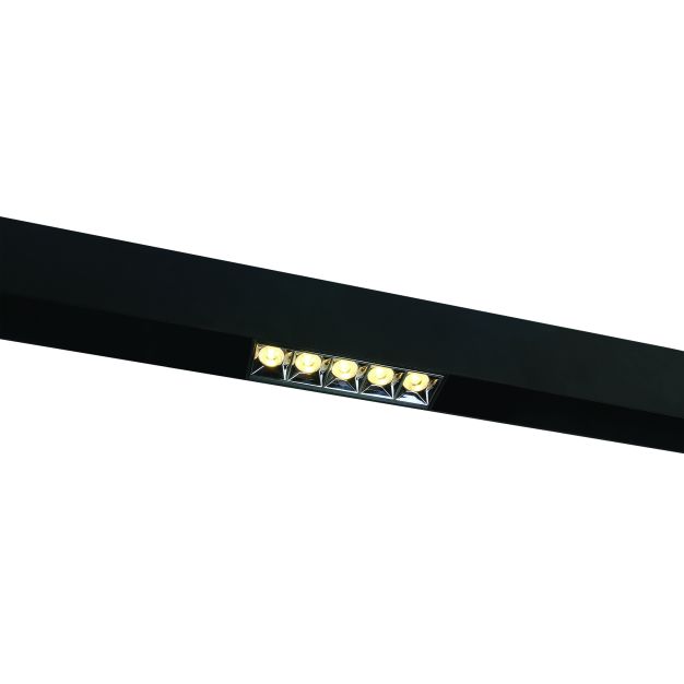 ONE Light magnetic track system - Projecteur linéaire sur rail - 13,8 x 3,7 x 4,7 cm - 12W LED inclus - noir avec réflecteur argenté