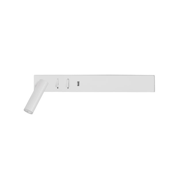 Nova Luce Vida - applique murale avec interrupteur et chargeur USB - 35 x 10 x 8 cm - 5W + 3W LED inclus - blanc sable