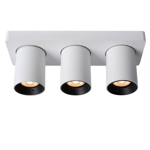 Lucide Nigel - spot en saillie - 30 x 10 x 11,3 cm - 3 x5W dimmable inclus - dim to warm - white