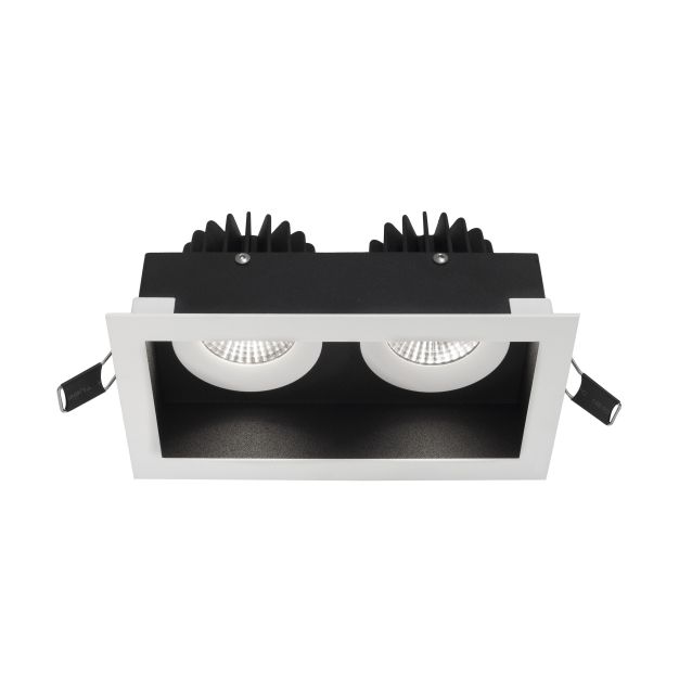 Nova Luce Olbia - spot encastrable - 160 x 90 mm, 150 x 77 mm encastrable - IP44 - blanc et noir