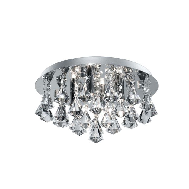 Searchlight Bathroom - plafonnier de salle de bains - Ø 38 x 17,5 cm - IP44 - chrome