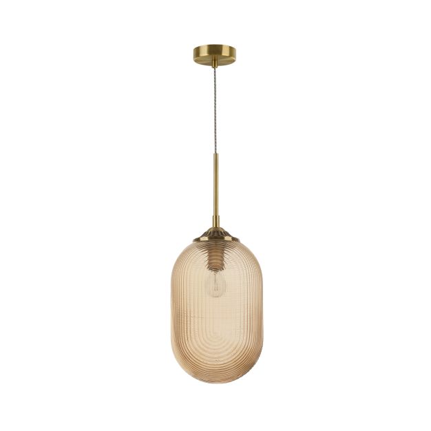 Nova Luce Athena - lampe suspendue - Ø 22,5 x 120 cm - champagne et laiton