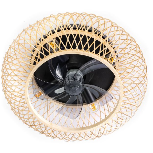 ETH Fan No. 8 - ventilateur de plafond avec télécommande - Ø 50 x 22 cm - brun clair